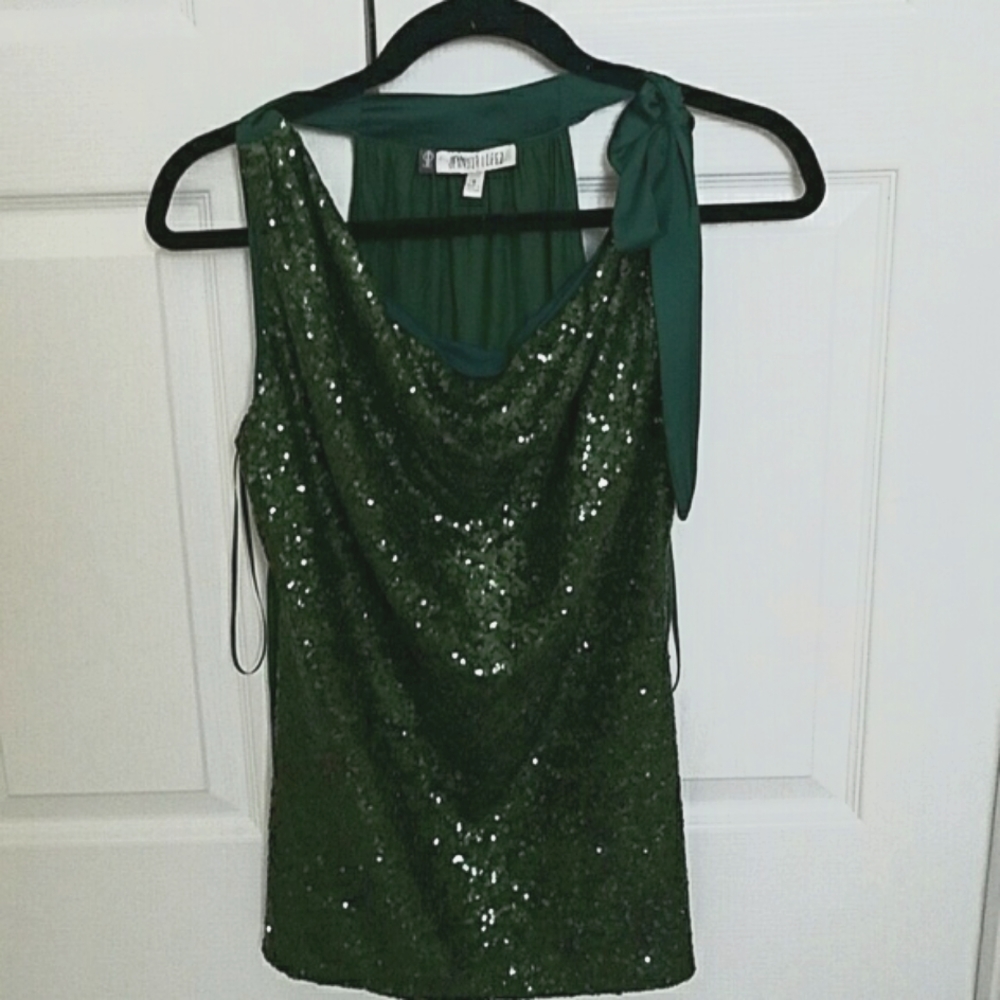 Green and shine Jennifer Lopez blouse size S